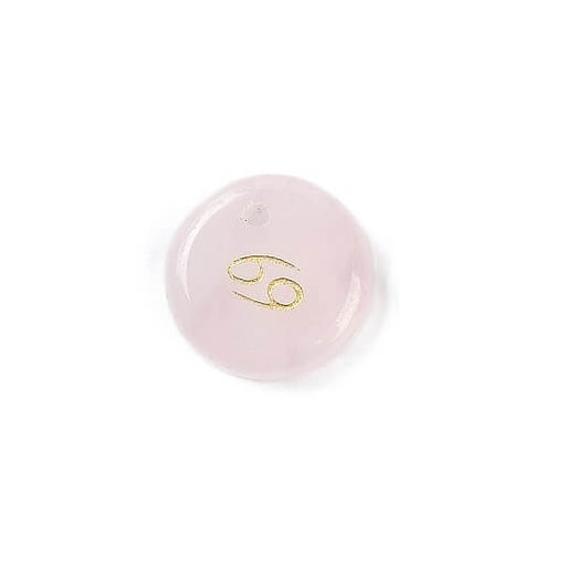 Buy Pendant rose quartz 12mm zodiac sign Cancer - Hole: 1mm (1)