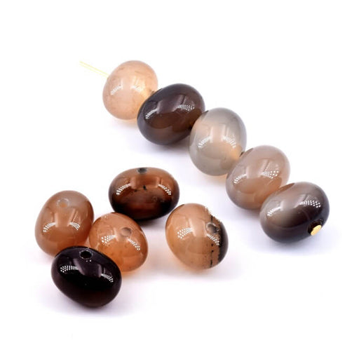 Buy Large Natural Agate Rondelle Beads 12-13.5x9-10mm - Hole: 1.2mm (5)
