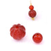 Carnelian pumpkin carved bead 10mm and round bead 6mm Hole : 1mm (1)