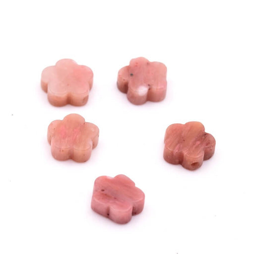 Flower bead - Rhodonite 6mm - Hole: 0.8mm (5)