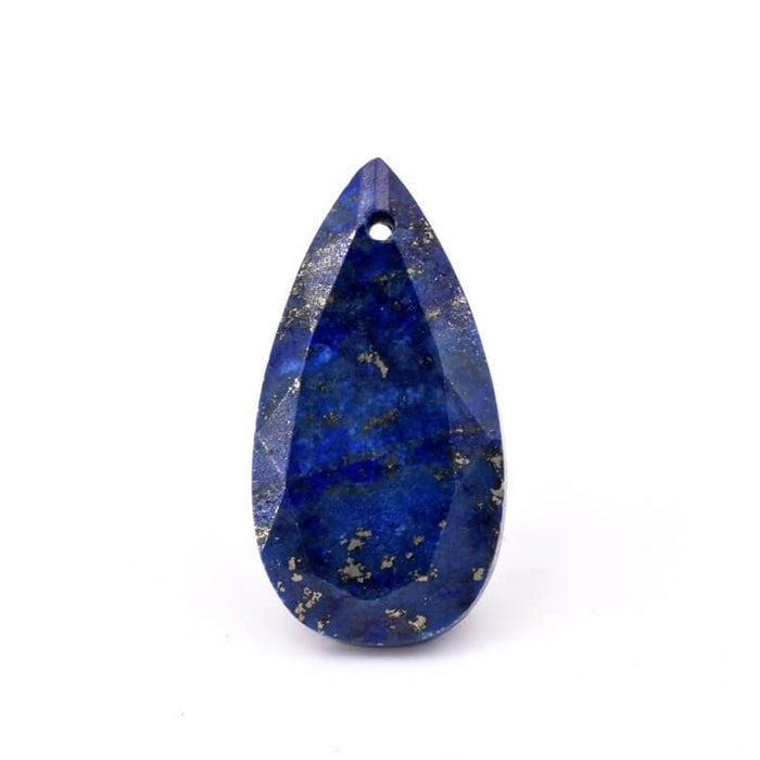 Faceted Lapis Lazuli Drop Pendant - 13x25mm - Hole: 0.8mm (1)