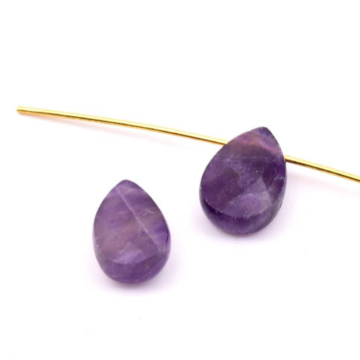 Buy Faceted drop pendant in amethyst - 11-12x9mm - Hole: 0.8mm (1)