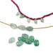 Green strawberry quartz faceted teardrop bead 6x4mm - Hole: 0.8mm (10)
