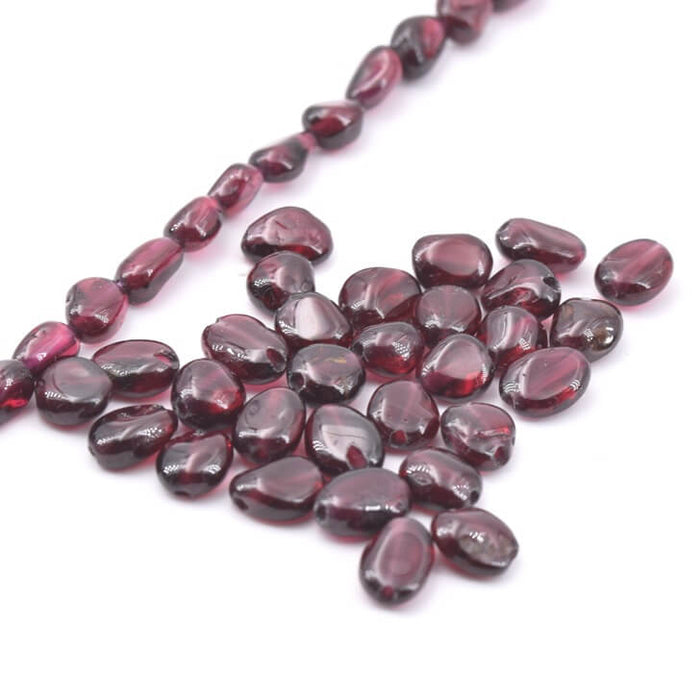 Small pebble beads rhodolite garnet - 6mm - Hole: 0.9mm (32 beads - 19cm)