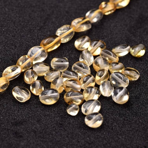 Small pebble beads Citrine - 5-7mm - Hole: 0.9mm (32 beads - 20cm)