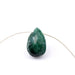 Faceted rough emerald drop pendant - 13-18x10mm - Hole: 0.4mm (1)