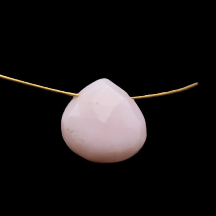 Pear faceted pink opal pendant 11-12mm - Hole: 0.6mm (1)