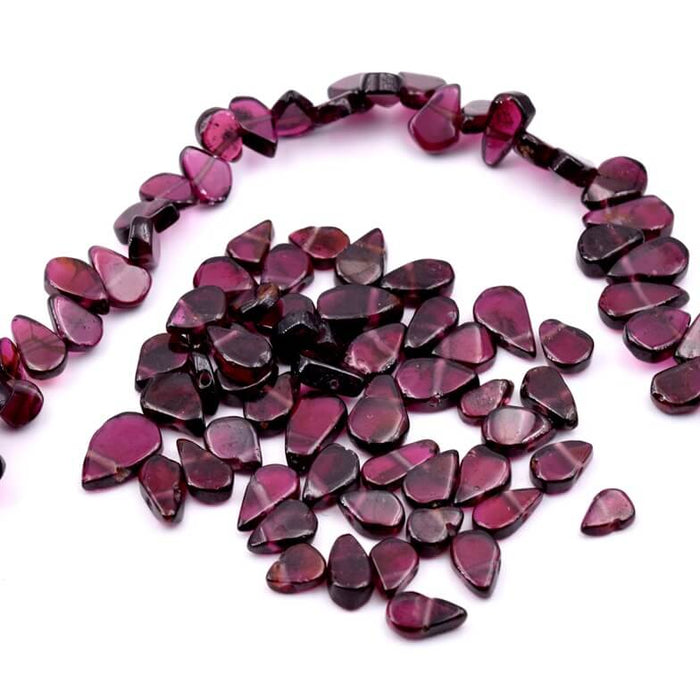 Garnet teardrop beads - sizes from 5 to 10mm (approximately 50 beads)