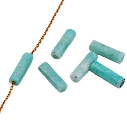 Buy Natural amazonite cylinder tube beads 13x4mm - Hole: 0.8mm (4)