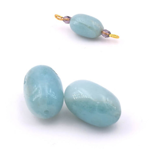 Amazonite cylinder bead 13x11mm - Hole: 1mm (2)