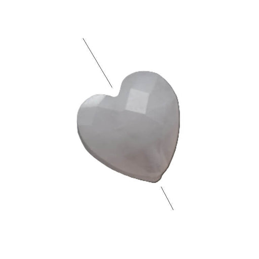 Rose Quartz Faceted Heart Bead 8mm - Hole: 1mm - 1 unit