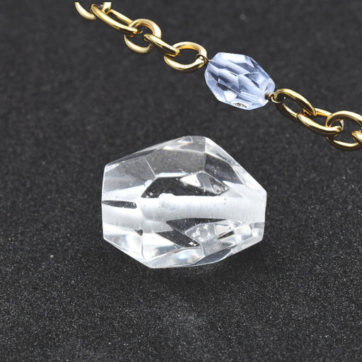 Rock crystal faceted oval bead 20x17mm - Hole: 1.5mm - 1 unit