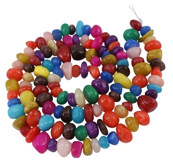 Buy Natural jade nugget bead dyed Mix 10-17x5-13mm (1 strand-80cm)