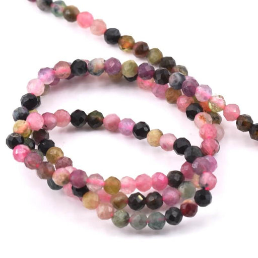 Faceted Round Tourmaline Bead 2mm (1 Strand-38cm)