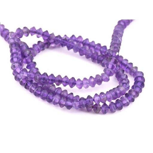 Buy Bicone beads Amethyst 4x2mm - Hole 0.6mm (1 strand-38cm)