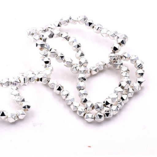Buy Hematite polygon bead - silver plated 3.5mm (1 Strand - 39cm)