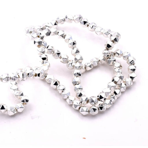 Hematite polygon bead - silver plated 3.5mm (1 Strand - 39cm)