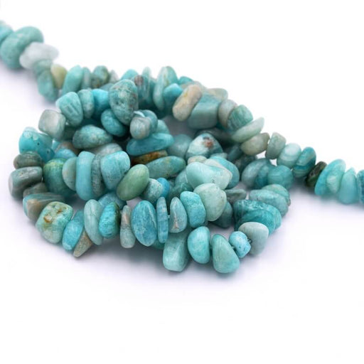 Buy Amazonite rounded chips bead 5-14x4-10mm - Hole: 1mm (1strand-38cm)