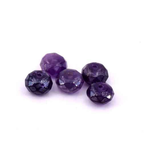 Buy Amethyst faceted rondelle beads 6.5-7.5x3.5mm - Hole: 1mm (5)