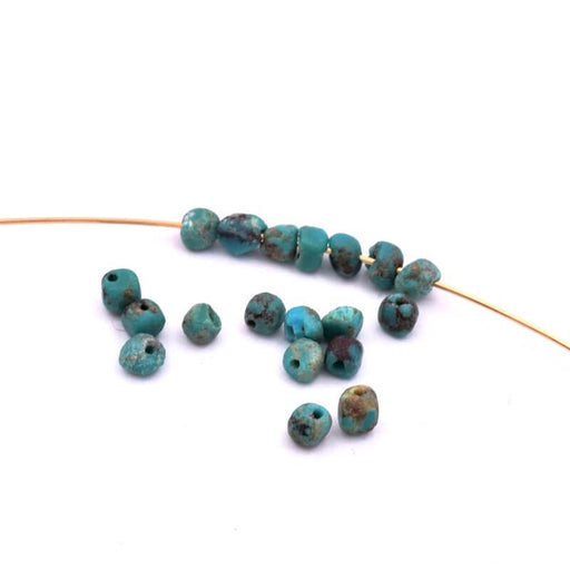 Buy Natural turquoise nugget cube beads 3.5x3.5mm - Hole: 0.8mm (20)