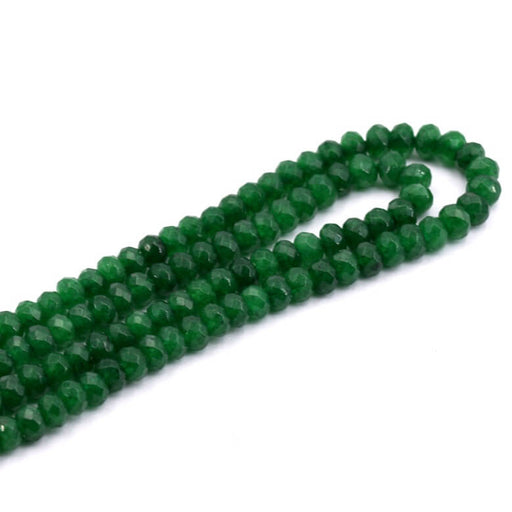 Green tinted jade faceted rondelle bead 5x3mm (1 strand-35cm)