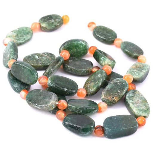 Buy Flat oval bead Green Aventurine and citrine 11-22x10-11mm (1 Strand-42cm)