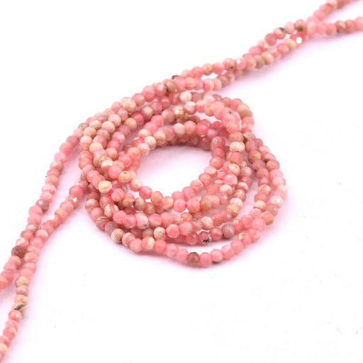 Buy Faceted round bead natural rhodochrosite 2mm - 38cm thread (1)
