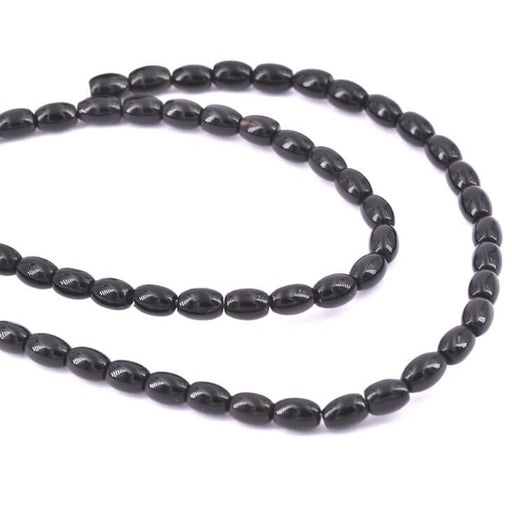 Buy Oval rice bead in black onyx 6.5x4.5mm (1strand-38cm)