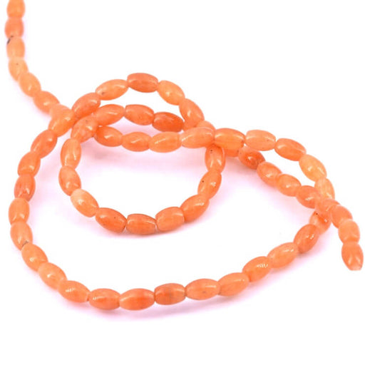 Buy Oval rice bead in orange aventurine 6.5x4.5mm (1strand-38cm)