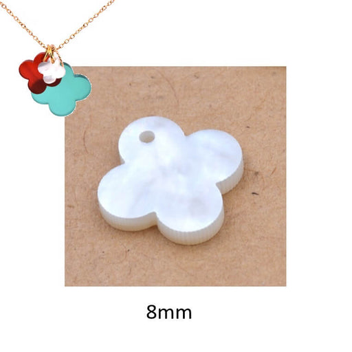 Buy Shell pendant clover cross shape 8mm - hole: 1mm (1)