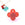 Beads wholesaler Red agate clover cross pendant 13mm - hole: 1mm (1)