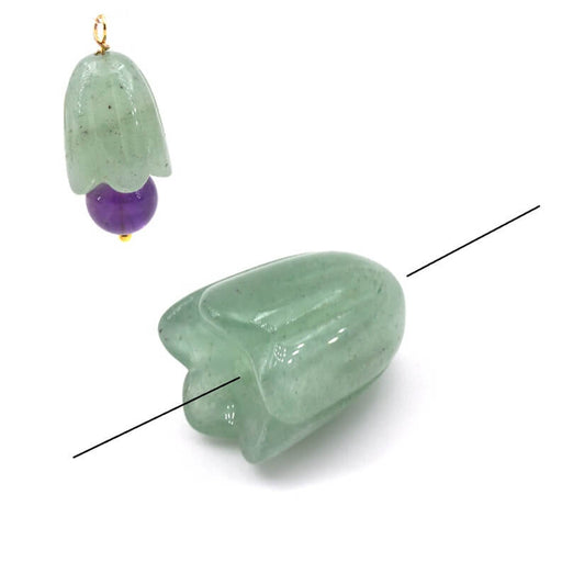 Buy Carved bell bead in green aventurine 15x11mm (1)