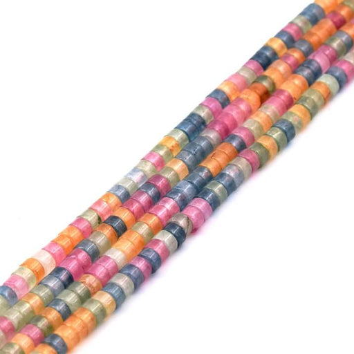 Heishi beads Multicolored dyed jade 4x2mm - Hole: 0.7mm - 38cm - Appx 150 beas