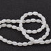 White jade rice oval bead 6x4mm - Hole: 0.8mm (1 strand - 39cm)