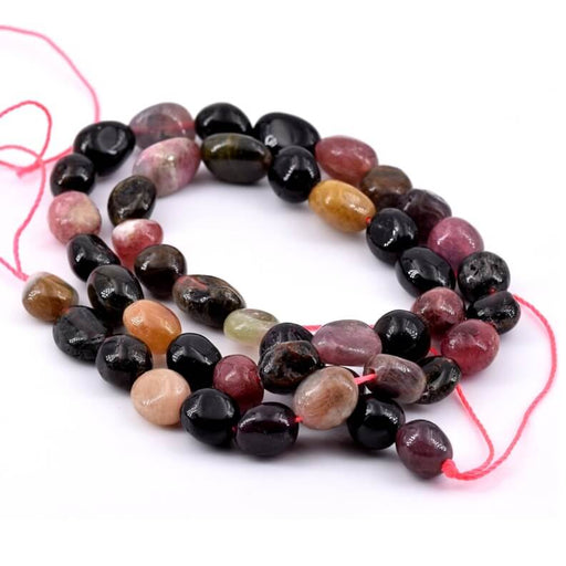 Dark Tourmaline Nugget Beads - 7.5x8-10mm (1 strand)
