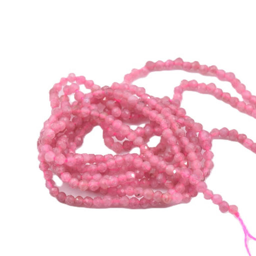 Buy Round faceted bead in light pink tourmaline - 2mm (1 strand - 38cm)