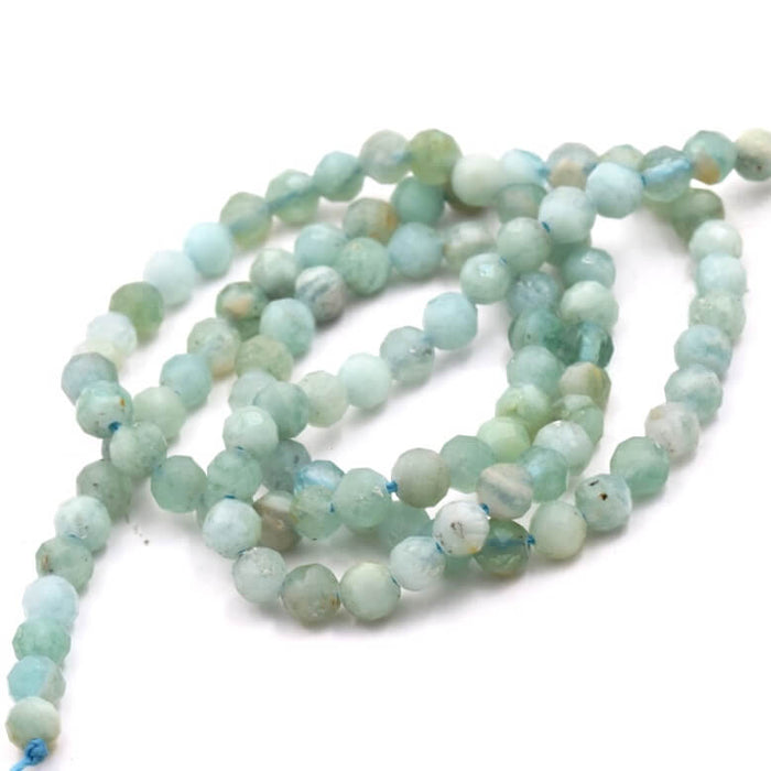 Natural green Jasper faceted round bead 4mm (1Strand - 38cm)