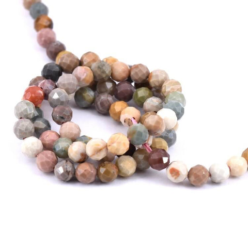 Buy Round faceted agate beads 4mm - Hole: 0.6mm - strand 38cm (1)