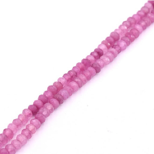 Buy Faceted jade bead tinted old PARMA PINK 4x2.5mm - Hole: 1mm (1 strand-34cm)