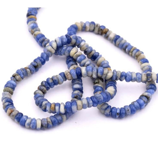 Buy Sodalite rondelle bead from Brazil 4x2mm - Hole: 0.8mm (1 strand-38cm)