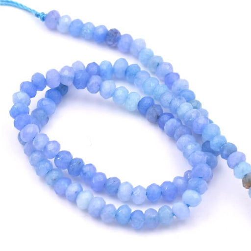 Buy Faceted rondelle bead in sky blue dyed jade 4x3mm (1 strand - 35cm)