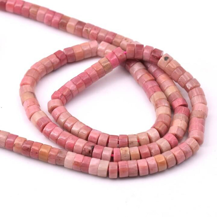 Heishi beads Natural rhodonite 4.5x2mm - Hole: 0.8mm (1 strand - 37cm)