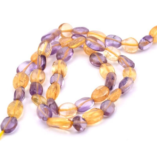 Flat oval nugget bead Ametrine - 7x6mm (1 Strand-38cm)