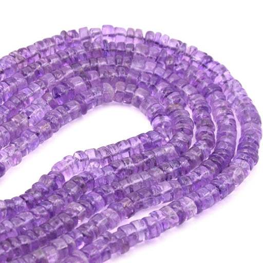 Light amethyst heishi tube bead 5.5-6x2-4mm - Hole: 0.5mm (1 strand - 32cm)