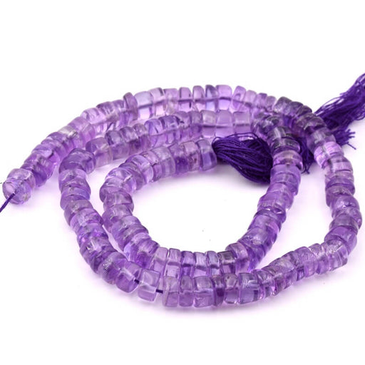 Light amethyst heishi tube bead 7-9x2.5-4.5mm - Hole: 0.5mm (1 strand - 32cm)