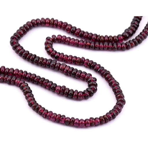 Buy Garnet rondelle bead 2-3x4-5mm - Hole: 0.5mm (1 Strand-33cm)