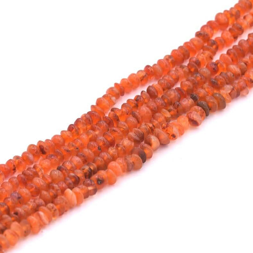 Carnelian button bead 4-5x2-4mm - Hole: 0.5mm (1 Strand-33cm)