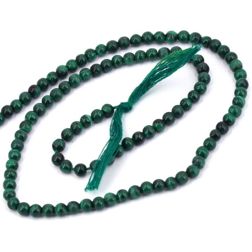Buy Natural Malachite round bead 4mm - hole 0.8mm -95 beads (1 Strand-35cm)