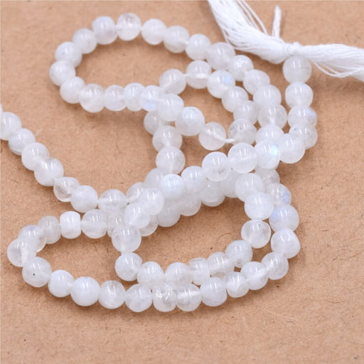 Iridescent moonstone round bead 4mm - hole 0.6mm (1 Strand-33cm)