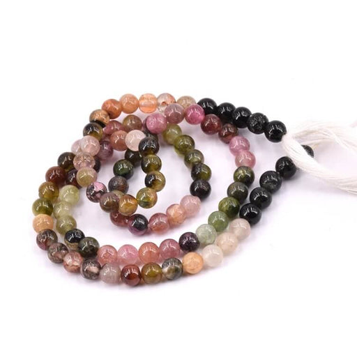 Buy Tourmaline round bead 3.5-4mm - hole 0.6mm (1 Strand-34cm)